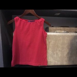Faded red high neck tank